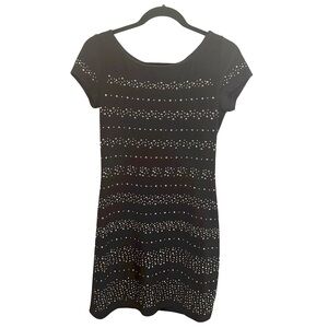 White House Black Market Black Beaded Sheath Party Dress Small NWT